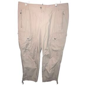 Lauren Ralph Lauren LRL Active Cargo Pant Women's Sz 14 Tan Stretch Granolagirl